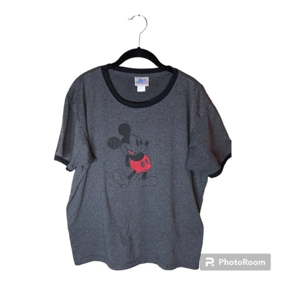 Disneyland Resort Dark Grey‎ Mickey Mouse Short Sleeve Shirt Size Large